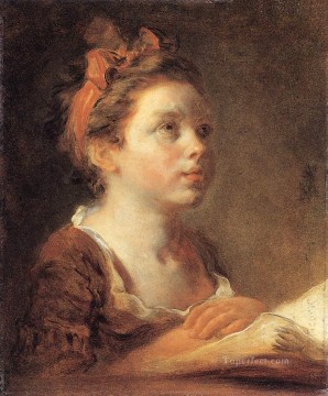  Honore Oil Painting - A Young Scholar Rococo hedonism eroticism Jean Honore Fragonard